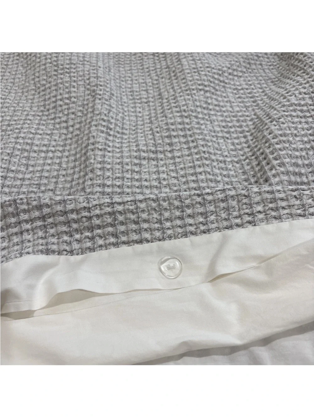 UGG Duvet Cover Full/Queen Cotton Waffle Weave “Olivia” Gray Taupe Textured